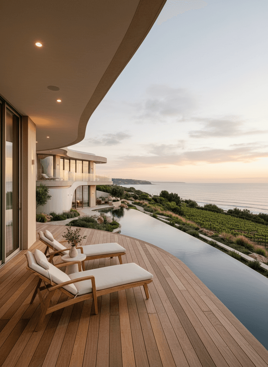 Modern house with infinity pool and ocean view